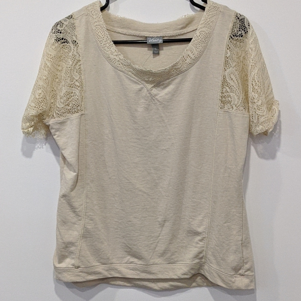 Vanity Casual Tan Women's Short Sleeve Top